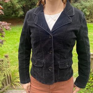 High Sierra Black Velvety Soft Button Blazer Jacket in black size L(14)